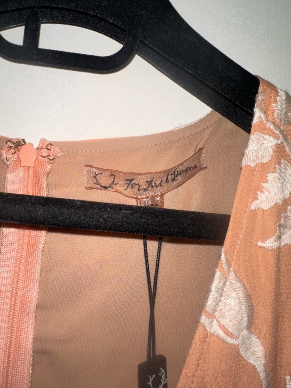 For Love & Lemons Mia Maxi Dress in Peach Floral Sheer Mesh Panels Size Medium - Picture 9 of 12